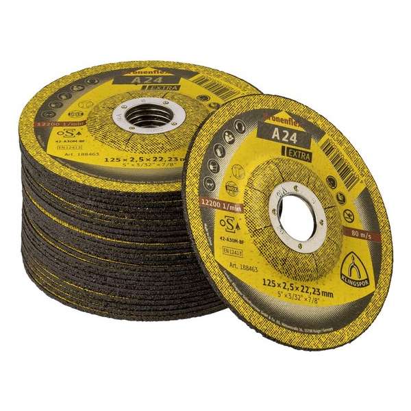 1x25 Klingspor A 24 Extra doorslijpschijf 2,5mm gekr. 125 1x25 Klingspor A 24 Extra doorslijpschijf 2,5mm gekr. 125