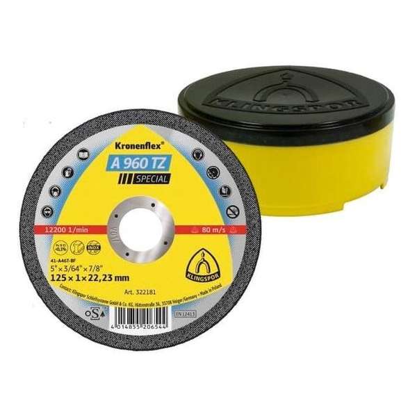 1x25 Klingspor A 960 TZ 125 x 1 x 22,23 mm recht 1x25 Klingspor A 960 TZ 125 x 1 x 22,23 mm recht