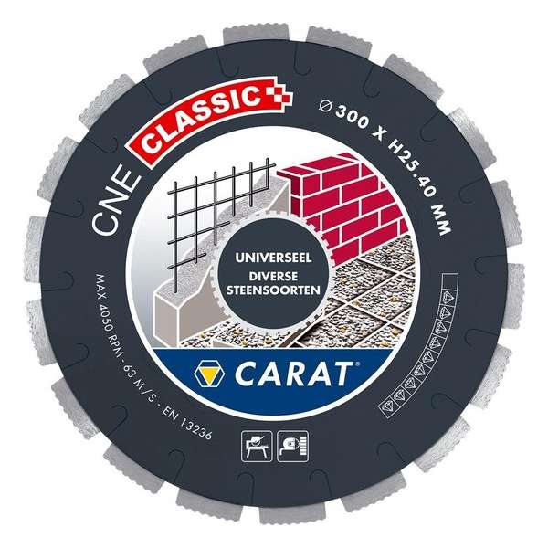 Carat CNEC300500 Diamantzaagblad voor natzagen - 300 x 30mm - Beton Carat CNEC300500 Diamantzaagblad voor natzagen - 300 x 30mm - Beton
