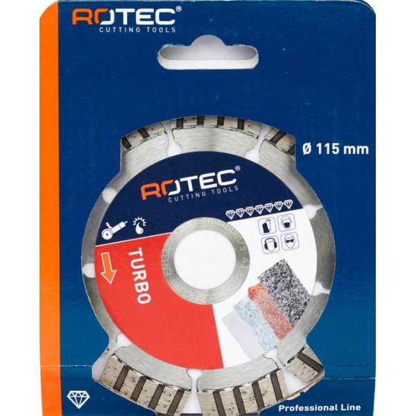 Rotec Diamant zaagblad TURBO ø115xø22,2 Rotec Diamant zaagblad TURBO ø115xø22,2