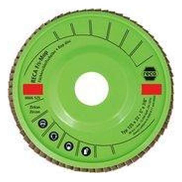 Reca Lamellenschijf F/S -Mop 125 mm K40 kom Zirkonium (10 stuks) Reca Lamellenschijf F/S -Mop 125 mm K40 kom Zirkonium (10 stuks)