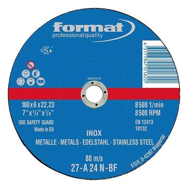 Afbraamschijven voor V2A met kom 115x6mm FORMAT