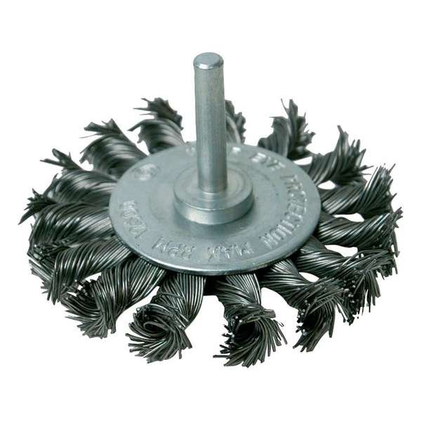 Silverline Staalborstel wiel met getordeerd draad 75 mm. Silverline Staalborstel wiel met getordeerd draad 75 mm.