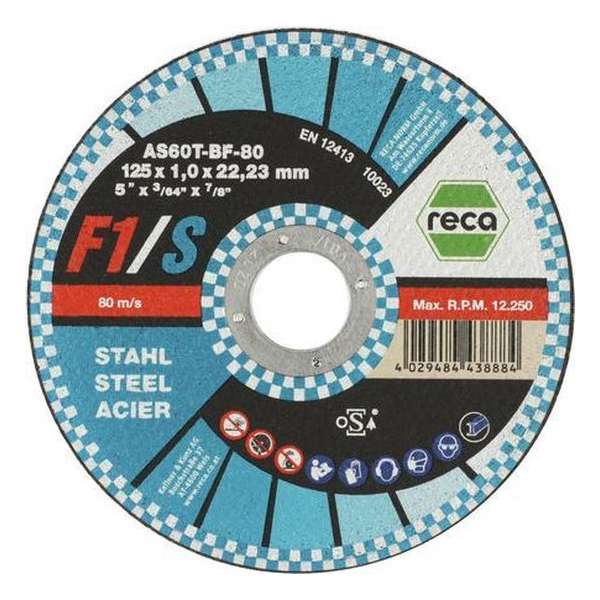 Reca Doorslijpschijf F1/S 115x1 mm - recht - staal (25 stuks) Reca Doorslijpschijf F1/S 115x1 mm - recht - staal (25 stuks)