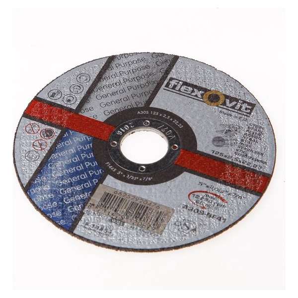 Flexovit Doorslijpschijf vlak RVS A 30 S-BF41 125 x 2.5 x 22mm (Prijs per 5 stuks) Flexovit Doorslijpschijf vlak RVS A 30 S-BF41 125 x 2.5 x 22mm (Prijs per 5 stuks)