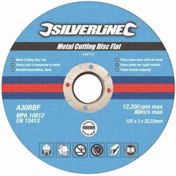 Silverline 349754 Afbraamslijpschijf - 125 x 3 x 22,23mm - Metaal (10st)