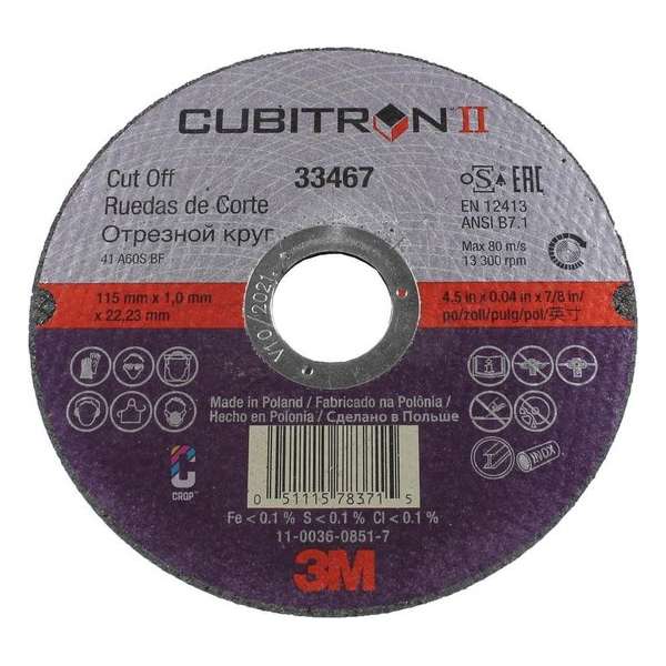 3M Cubitron II Doorslijpschijf 115mm - per stuk 3M Cubitron II Doorslijpschijf 115mm - per stuk