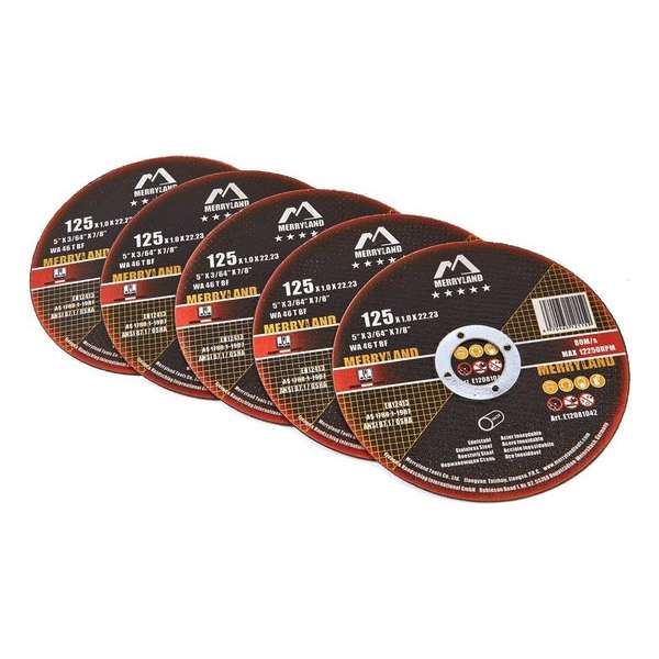 Merryland 125 mm Doorslijpschijf RVS tbv haakse slijper per 25 stuks Merryland 125 mm Doorslijpschijf RVS tbv haakse slijper per 25 stuks