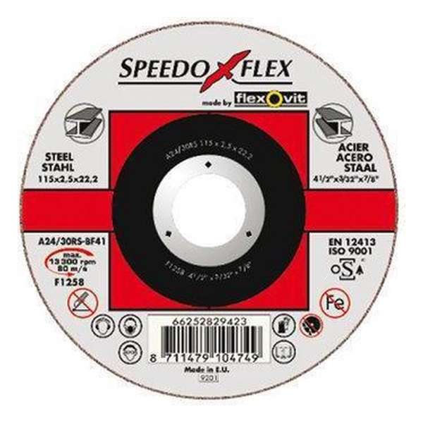 Speedoflex doorslijpschijf SP A24/30RS 125x3x22.2 BF41 staal Speedoflex doorslijpschijf SP A24/30RS 125x3x22.2 BF41 staal