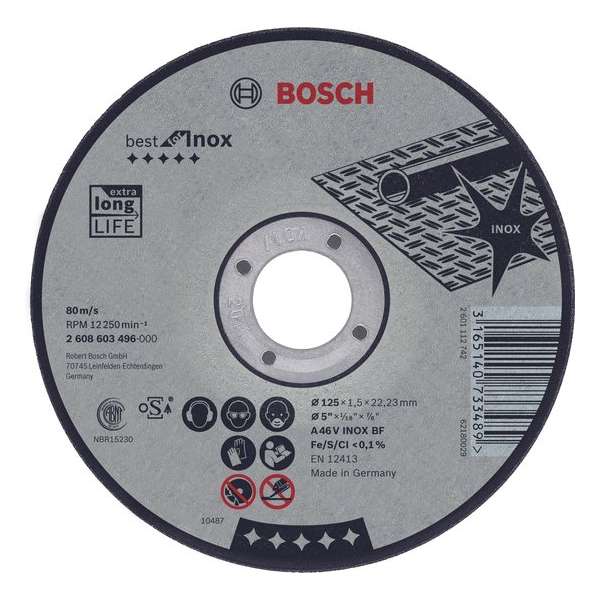 Doorslijpschijf recht Best for Inox A 30 V INOX BF, 230 mm, 22,23 mm, 2,5 mm 1st Doorslijpschijf recht Best for Inox A 30 V INOX BF, 230 mm, 22,23 mm, 2,5 mm 1st