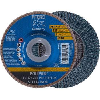 PFERD POLIFAN-lamellenslijpschijf PFC 125 Z 40 PSF STEELOX