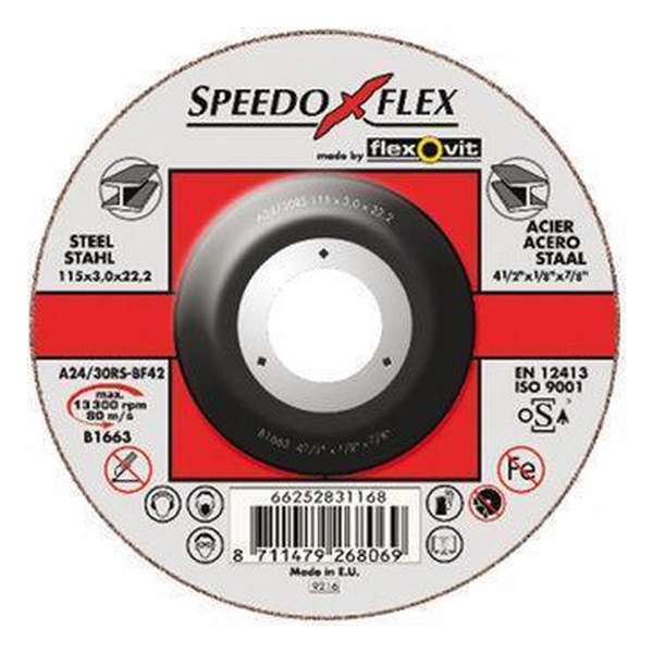 Speedoflex doorslijpschijf kom SP A24/30RS 125x3x22.2 BF42 Speedoflex doorslijpschijf kom SP A24/30RS 125x3x22.2 BF42
