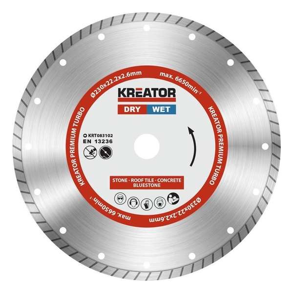 Kreator KRT083102 Diamantschijven set – Ø230MM – universeel Kreator KRT083102 Diamantschijven set – Ø230MM – universeel