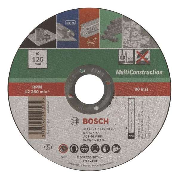Bosch doorslijpschijf - Voor metaal, Inox, steen, zachte tegels, marmer en kunststoffen Bosch doorslijpschijf - Voor metaal, Inox, steen, zachte tegels, marmer en kunststoffen