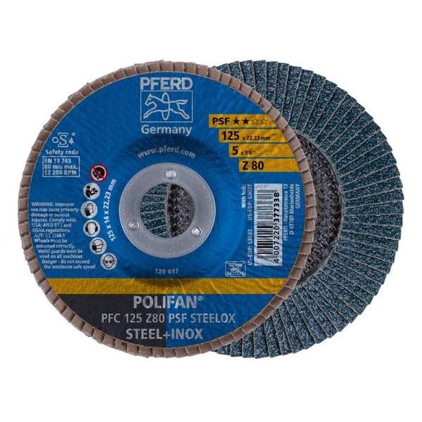 POLIFAN-lamellenslijpschijf PFC 125 Z 80 PSF STEELOX POLIFAN-lamellenslijpschijf PFC 125 Z 80 PSF STEELOX