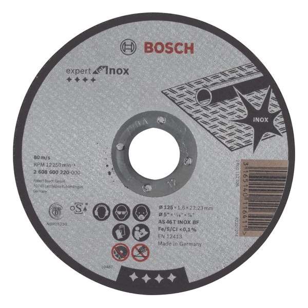 Bosch - Doorslijpschijf recht Expert for Inox AS 46 T INOX BF, 125 mm, 22,23 mm, 1,6 mm Bosch - Doorslijpschijf recht Expert for Inox AS 46 T INOX BF, 125 mm, 22,23 mm, 1,6 mm