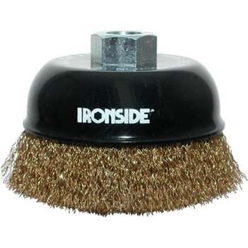 Ironside Komborstel staaldraad gegolfd messing M14 diameter 100mm