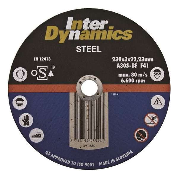 InterDynamics 391180 Diamantdoorslijpschijf - 180 x 22,23 x 3mm - metaal InterDynamics 391180 Diamantdoorslijpschijf - 180 x 22,23 x 3mm - metaal