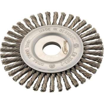 Roterende staaldraadborstel Staaldraad getordeerd 115x6mm FORMAT