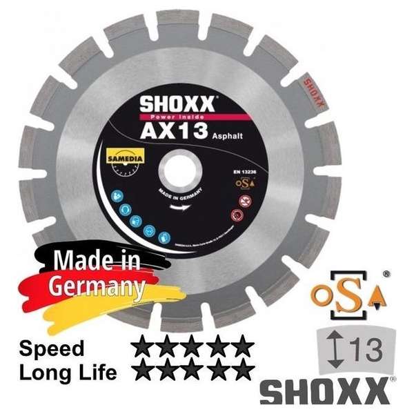 400x25,4mm Asphalt diamantdoorslijpschijf diamantzaagblaad SHOXX AX13 - 310341 400x25,4mm Asphalt diamantdoorslijpschijf diamantzaagblaad SHOXX AX13 - 310341