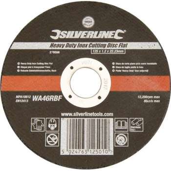 Silverline 276598 Doorslijpschijf Heavy Duty - 125 x 1,2 x 22,23mm - Inox