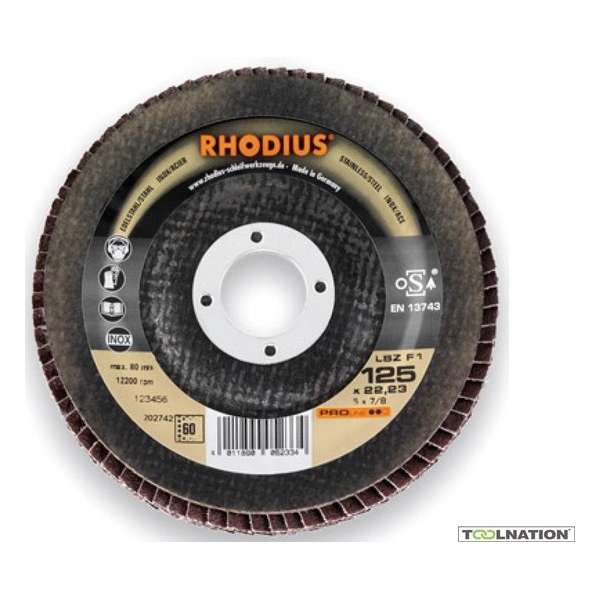 Rhodius 202735 PROline ll LSZ F1 Lamellenslijpschijf - K40 - 125 x 22,23mm - Ferro Rhodius 202735 PROline ll LSZ F1 Lamellenslijpschijf - K40 - 125 x 22,23mm - Ferro
