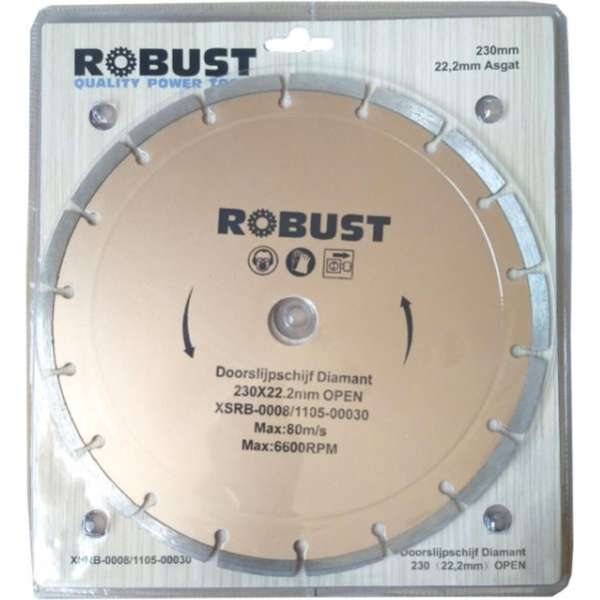 Doorslijpschijf Diamant Robust XSRB-0008 230Mm X 22,2Mm X 2,2Mm Open Doorslijpschijf Diamant Robust XSRB-0008 230Mm X 22,2Mm X 2,2Mm Open