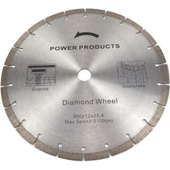 Diamant Slijpschijf 300 mm. Asgat: 25,4 mm.