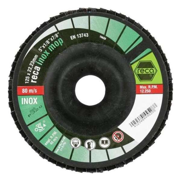 Reca Lamellenschijf Inox-Mop 125 mm K400 tbv RVS (10 stuks) Reca Lamellenschijf Inox-Mop 125 mm K400 tbv RVS (10 stuks)