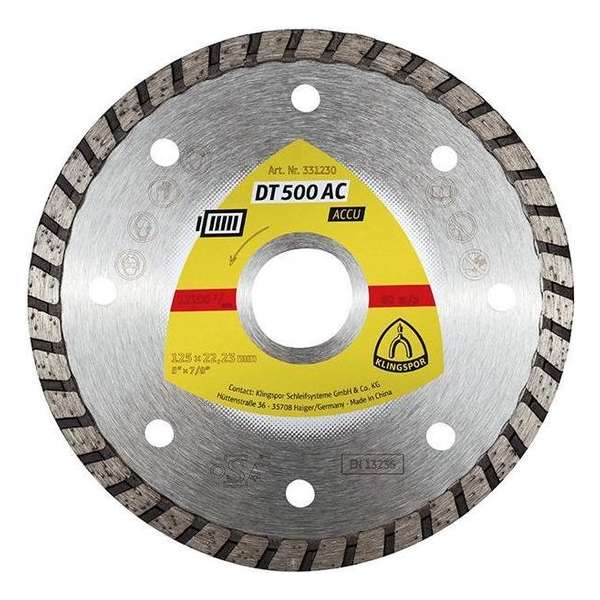 Dia. doorslijpschijf DT500AC 125x1,9mm Turbo Klingspor