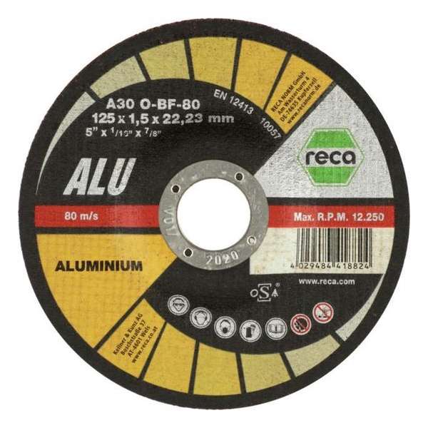 Reca Doorslijpschijf Alu 115x1,5 mm - kom spcialist voor aluminium (25 stuks) Reca Doorslijpschijf Alu 115x1,5 mm - kom spcialist voor aluminium (25 stuks)
