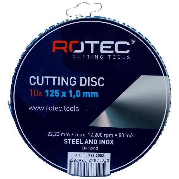 Rotec Doorslijpschijf Optiline ø125x1,0xø22,2 10 stuks in blik Rotec Doorslijpschijf Optiline ø125x1,0xø22,2 10 stuks in blik