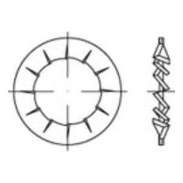 TOOLCRAFT 138472 Lamellenschijven Binnendiameter: 5.3 mm DIN 6798 Verenstaal Galvanisch verzinkt 500 stuk(s) TOOLCRAFT 138472 Lamellenschijven Binnendiameter: 5.3 mm DIN 6798 Verenstaal Galvanisch verzinkt 500 stuk(s)