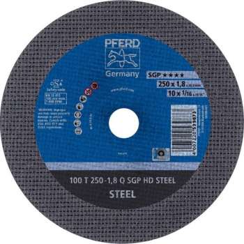 PFERD Doorslijpschijf HEAVY DUTY 100 T 250-1,8 Q SGP HD STEEL/30,0