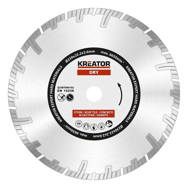 Kreator KRT084102 Diamantschijven set – Ø230MM – universeel Kreator KRT084102 Diamantschijven set – Ø230MM – universeel