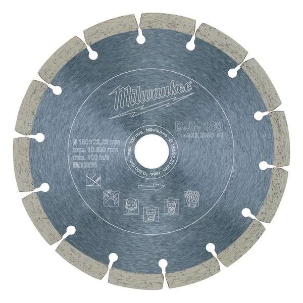 Milwaukee DUH 180 Diamantdoorslijpschijf - 180 x 22,23 x 2,4mm - Steen Milwaukee DUH 180 Diamantdoorslijpschijf - 180 x 22,23 x 2,4mm - Steen