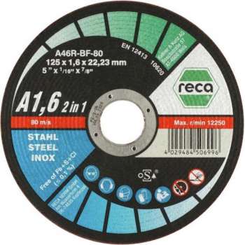 Reca Doorslijpschijf Allroad A1 ,6 125x1,6 mm - recht - staal/RVS (50 stuks)