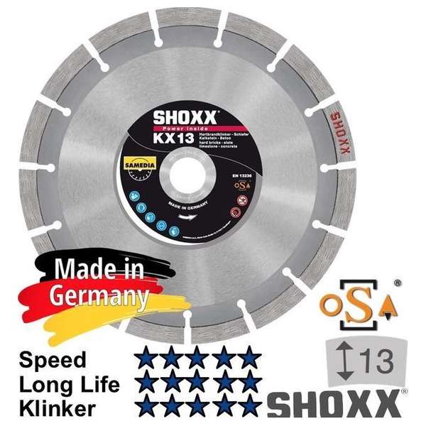 Diamantzaagblaad / diamantschijf 350 x 30/25.4mmn Voor hard-gebakken klinkers x Samedia SHOXX KX13 Diamantzaagblaad / diamantschijf 350 x 30/25.4mmn Voor hard-gebakken klinkers x Samedia SHOXX KX13
