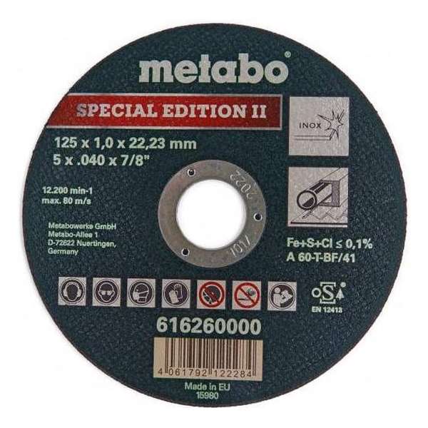 Metabo Slijpschijven Inox Special Edition II, 125 mm, 25 stuks. Metabo Slijpschijven Inox Special Edition II, 125 mm, 25 stuks.