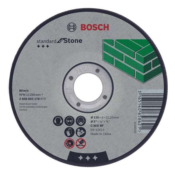 Doorslijpschijf recht Standard for Stone C 30 S BF, 125 mm, 22,23 mm, 3,0 mm 1st
