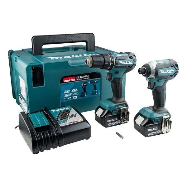 Makita DLX2283TJ 18V Li-Ion brushless combiset (2x 5.0Ah accu) (DHP485 (klop)boor-/schroefmachine)(DTD153 slagschroevendraaier)