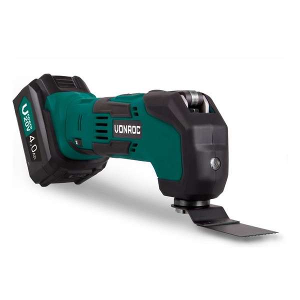 VONROC Accu Multitool – VPower 20V – Oscillerend – Incl. 4.0Ah accu, sneloplader & accessoires VONROC Accu Multitool – VPower 20V – Oscillerend – Incl. 4.0Ah accu, sneloplader & accessoires