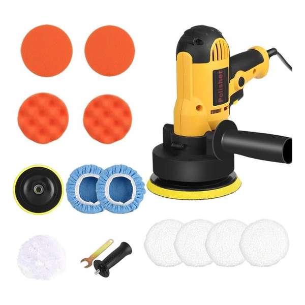 Kipple® Auto Polijstmachine - Polijsten - Verstelbare Snelheid - Hoek Grinder - Power Tools - Poetsmachine - Met Polijstschijf Kipple® Auto Polijstmachine - Polijsten - Verstelbare Snelheid - Hoek Grinder - Power Tools - Poetsmachine - Met Polijstschijf