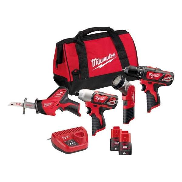 Milwaukee M12 4-delige machineset BPP4A-202B 2.0Ah Milwaukee M12 4-delige machineset BPP4A-202B 2.0Ah