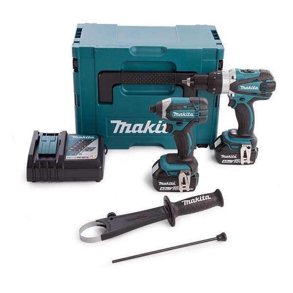 Makita DLX2145MJ Combiset | DHP458 Accu klopboormachine + DTD152 accu slagschroevendraaier | 18v 4.0Ah Li-ion Makita DLX2145MJ Combiset | DHP458 Accu klopboormachine + DTD152 accu slagschroevendraaier | 18v 4.0Ah Li-ion