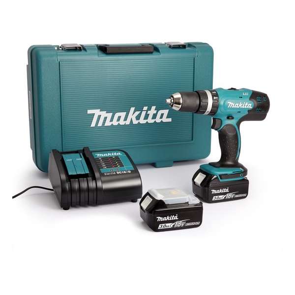 Makita DHP453SFE 18 V Li-ion klopboormachine in koffer | 2x 3.0Ah accu's Makita DHP453SFE 18 V Li-ion klopboormachine in koffer | 2x 3.0Ah accu's