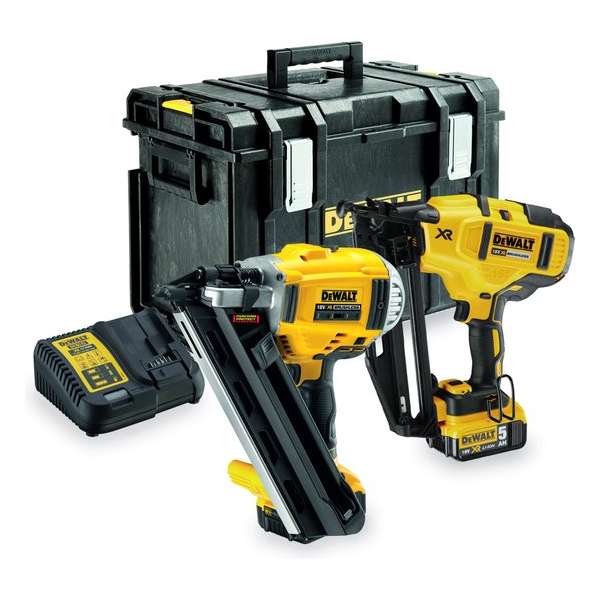 DeWalt Li-Ion accu Afwerktacker & Constuctietacker combiset (2x 5,0Ah accu) in koffer DeWalt Li-Ion accu Afwerktacker & Constuctietacker combiset (2x 5,0Ah accu) in koffer