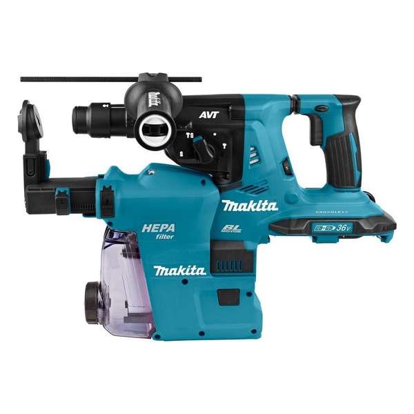 Makita DHR283ZWJU 36V (2x 18V) Li-Ion Accu SDS-plus combihamer incl. stofafzuiging body in Mbox - 2,9J - koolborstelloos Makita DHR283ZWJU 36V (2x 18V) Li-Ion Accu SDS-plus combihamer incl. stofafzuiging body in Mbox - 2,9J - koolborstelloos