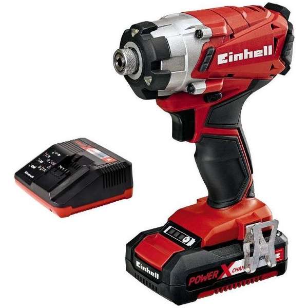 Einhell Accu Slagschroefmachine 18V Kit - Power X Change - Met accu en lader Einhell Accu Slagschroefmachine 18V Kit - Power X Change - Met accu en lader