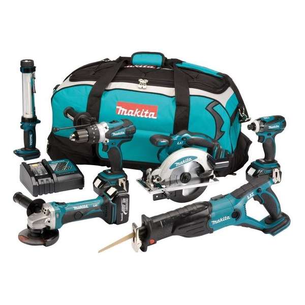 Makita DLX6000M 18V Li-Ion accu 6 delige combiset (3x 4.0Ah accu) in tas Makita DLX6000M 18V Li-Ion accu 6 delige combiset (3x 4.0Ah accu) in tas